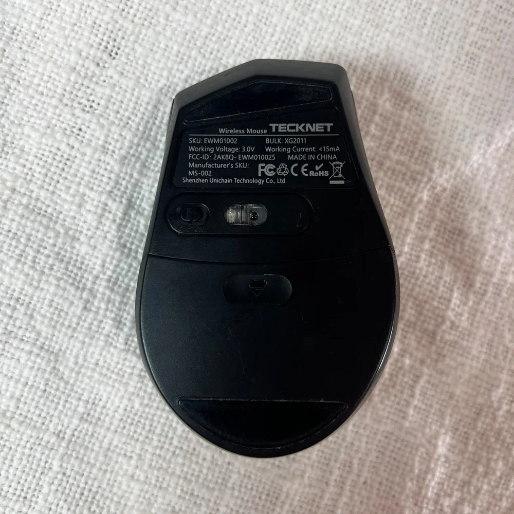 Tecknet‎ Mouse MS002 Ergonomic 2.4G Wireless USB AA Battery Black